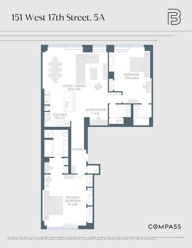151 W 17th St Unit 5A, New York City, NY 10011 - view of floor plan / room layout