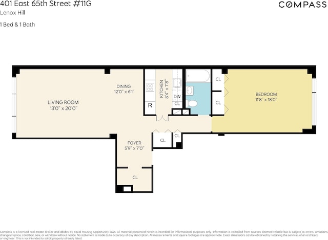 401 E 65th St Unit 11G, New York City, NY 10065 - view of room layout