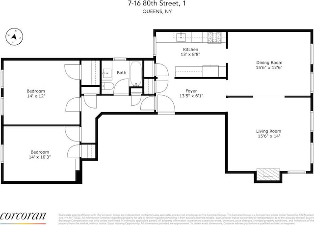 37-16 80th St Unit 1, New York City, NY 11372 - view of room layout