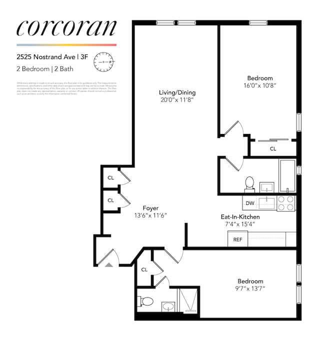 2525 Nostrand Ave Unit 3F, New York City, NY 11210 - view of floor plan / room layout