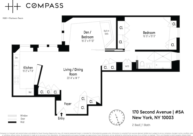 170 2nd Ave Unit 5A, New York City, NY 10003 - view of floor plan / room layout