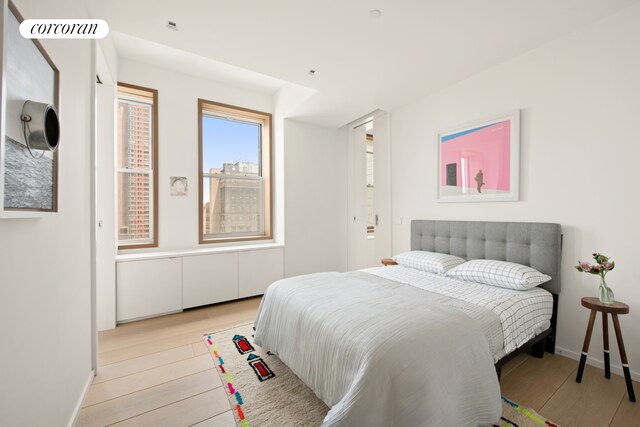 270 Broadway Unit 18C, New York City, NY 10007 - bedroom with light wood-style flooring and baseboards