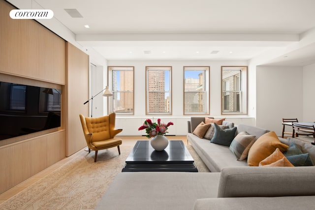 270 Broadway Unit 18C, New York City, NY 10007 - living room featuring recessed lighting