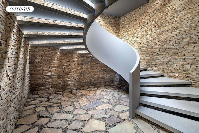 527 W 27th St Unit 3A, New York City, NY 10001 - staircase with stone flooring