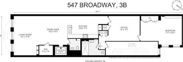 547 Broadway Unit 3, New York City, NY 10012 - view of property floor plan