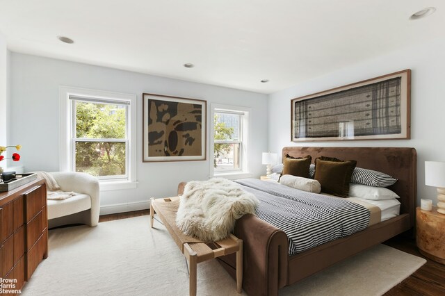 10 Hancock St, New York City, NY 11216 - bedroom with multiple windows, wood finished floors, and recessed lighting