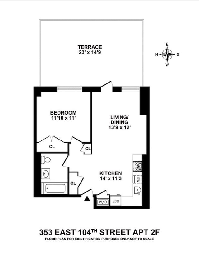 353 E 104th St Unit 2F, New York City, NY 10029 - view of floor plan / room layout