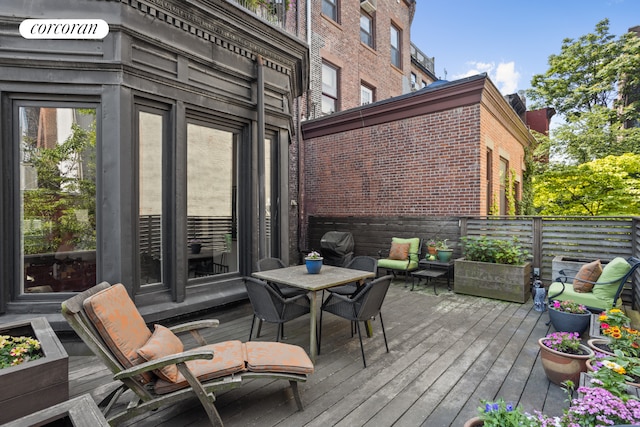 8 8th Ave Unit 2B, New York City, NY 11217 - wooden terrace featuring outdoor dining space