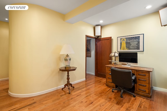 8 8th Ave Unit 2B, New York City, NY 11217 - home office featuring light wood-style floors and recessed lighting