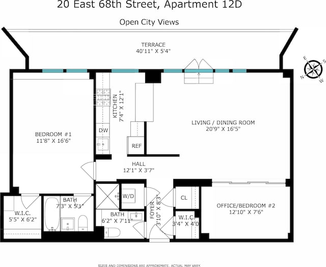 20 E 68th St Unit 12D, New York City, NY 10065 - view of floor plan / room layout