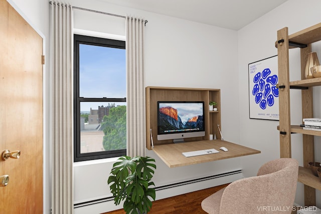 299 13th St Unit 4B, New York City, NY 11215 - office space featuring a baseboard radiator and wood finished floors