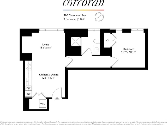 100 Claremont Ave Unit 12D, New York City, NY 10027 - view of home floor plan