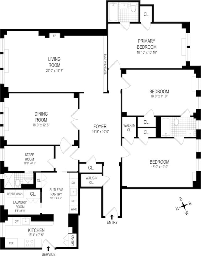 1088 Park Ave Unit 11E, New York City, NY 10128 - view of floor plan / room layout