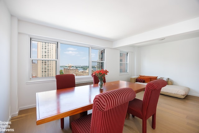 445 E 86th St Unit 12G, New York City, NY 10028 - dining area featuring light wood-style flooring and baseboards