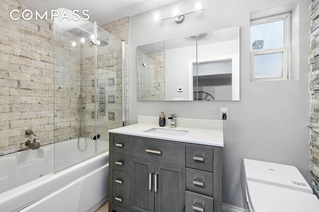 170 Skillman Ave, New York City, NY 11211 - bathroom with vanity and shower / bath combination with glass door