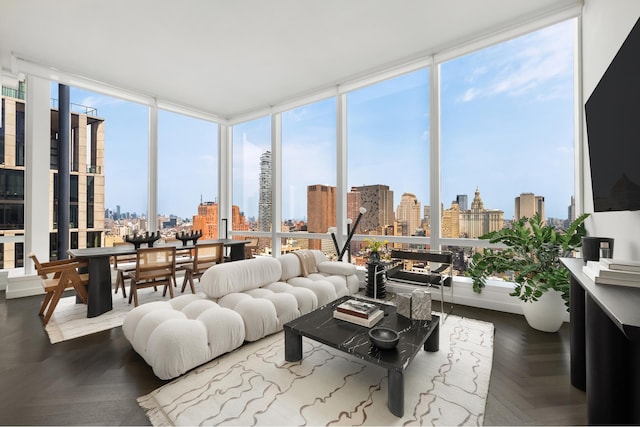 111 Murray St Unit 30A, New York City, NY 10007 - living area with a view of city and expansive windows