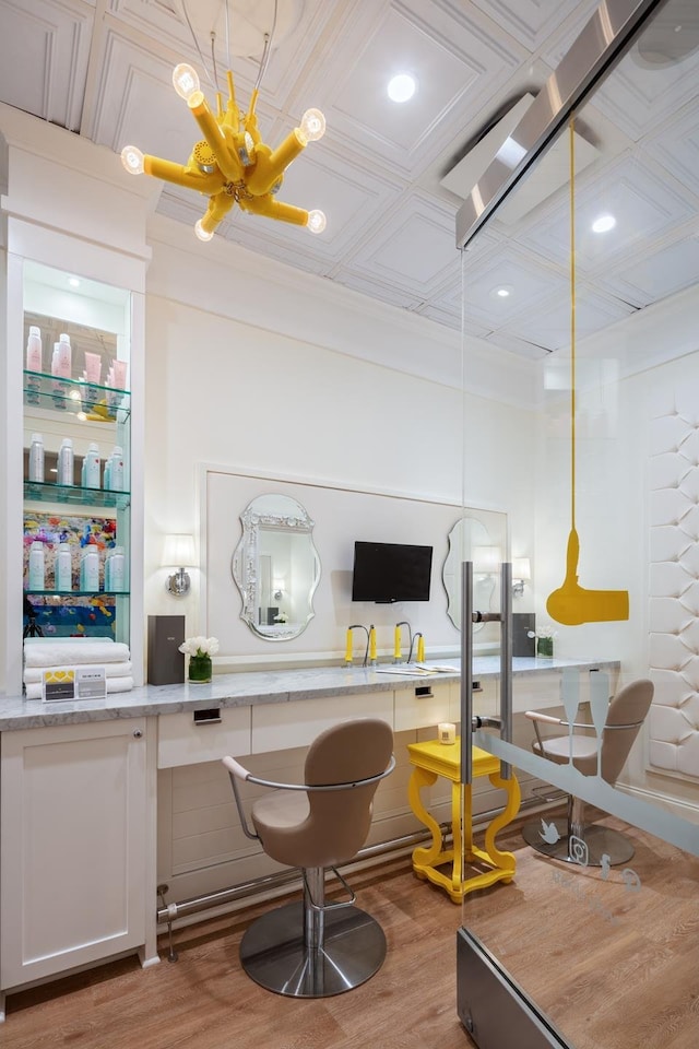 111 Murray St Unit 30A, New York City, NY 10007 - office area featuring wood finished floors and built in desk