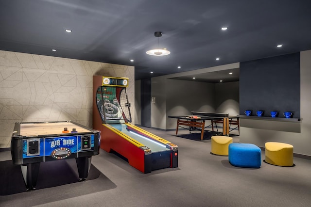 111 Murray St Unit 30A, New York City, NY 10007 - game room featuring carpet and recessed lighting