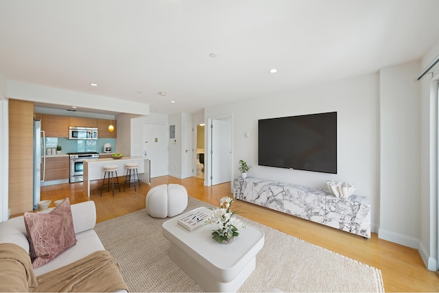378 Baltic St Unit 9C, New York City, NY 11201 - living area with light wood-type flooring and recessed lighting