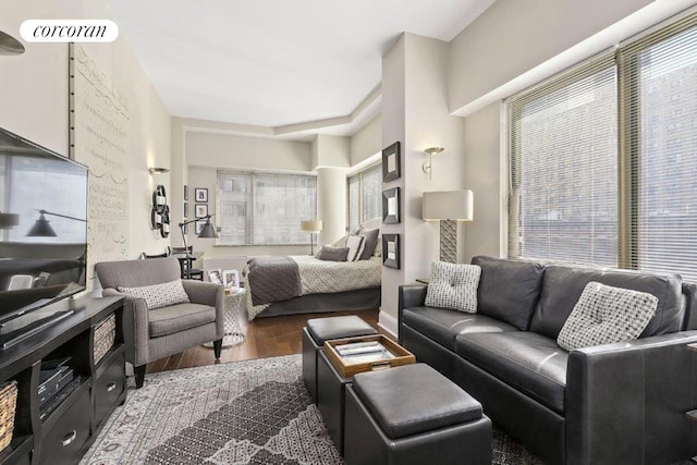 350 W 50th St Unit 6K, New York City, NY 10019 - bedroom with wood finished floors and baseboards