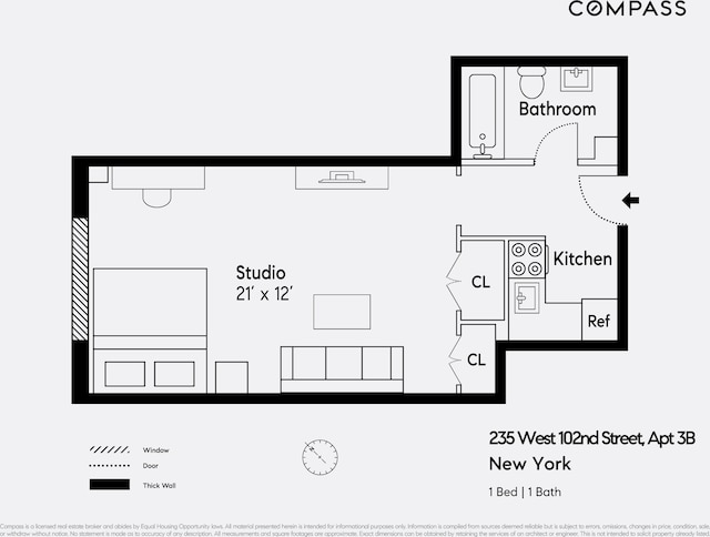235 W 102nd St Unit 3B, New York City, NY 10025 - view of floor plan / room layout