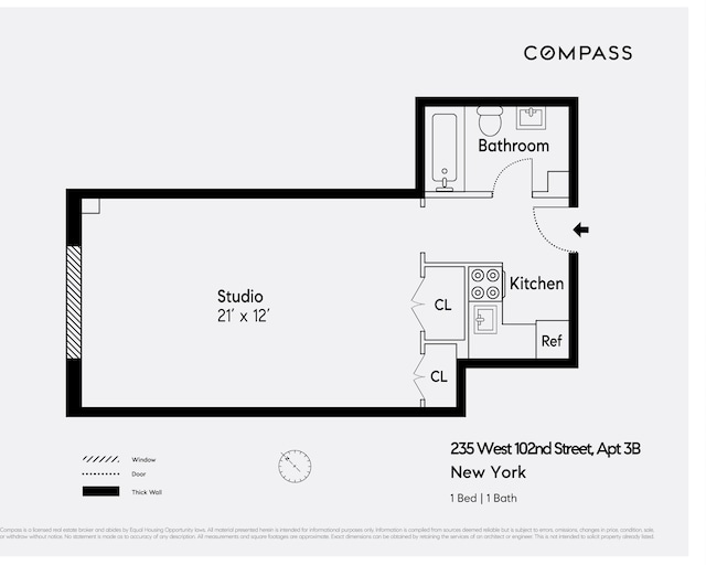 235 W 102nd St Unit 3B, New York City, NY 10025 - view of floor plan / room layout