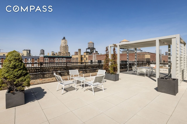 235 W 102nd St Unit 3B, New York City, NY 10025 - view of patio / terrace with a skyline view