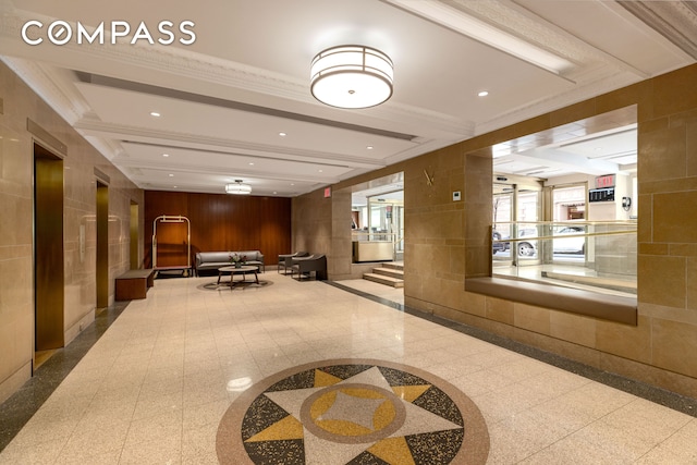 235 W 102nd St Unit 3B, New York City, NY 10025 - community lobby with crown molding and recessed lighting