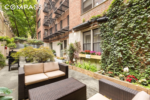 342 E 53rd St Unit 1G, New York City, NY 10022 - view of patio / terrace featuring an outdoor living space