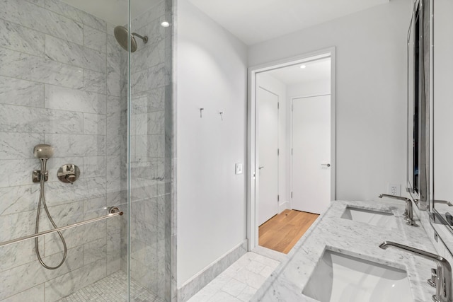 110 Charlton St Unit 17C, New York City, NY 10014 - bathroom featuring a stall shower and double vanity