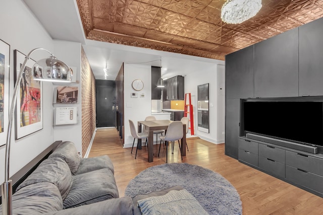 255 W 95th St Unit 4D, New York City, NY 10025 - living room featuring an ornate ceiling and light wood finished floors