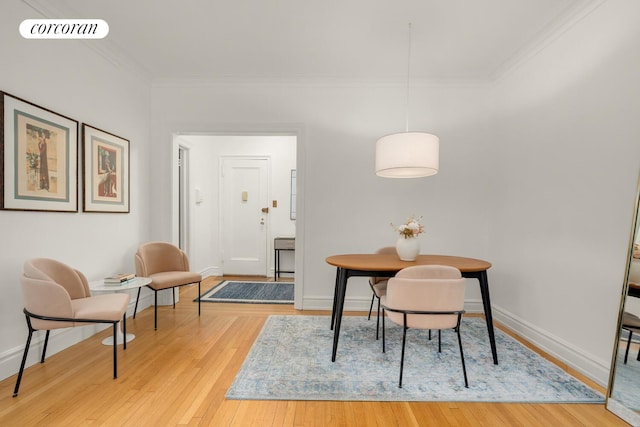 128 Willow St Unit 4F, New York City, NY 11201 - dining space featuring ornamental molding and light wood-style flooring