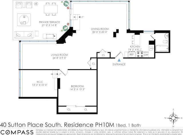 40 Sutton Pl Unit 10M, New York City, NY 10022 - view of room layout