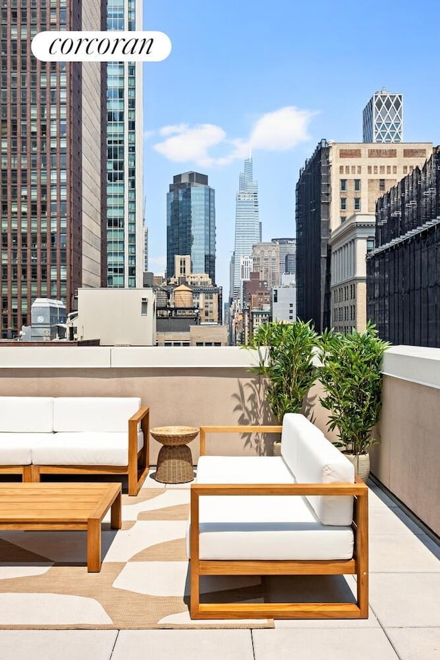 76 Madison Ave Unit Ph1, New York City, NY 10016 - view of patio with an outdoor living space and a view of skyline