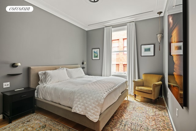 7 Harrison St Unit 4S, New York City, NY 10013 - bedroom featuring crown molding and wood finished floors