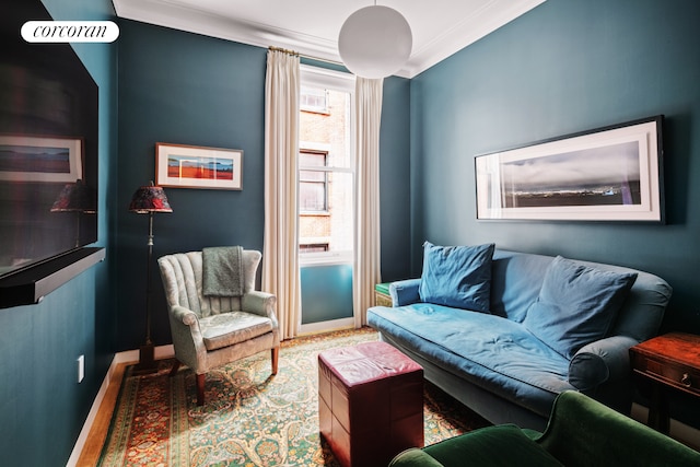7 Harrison St Unit 4S, New York City, NY 10013 - living area with baseboards and ornamental molding