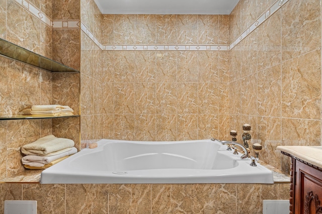 99-31 66th Ave Unit 7-B, New York City, NY 11374 - full bath with tile walls, a garden tub, and vanity
