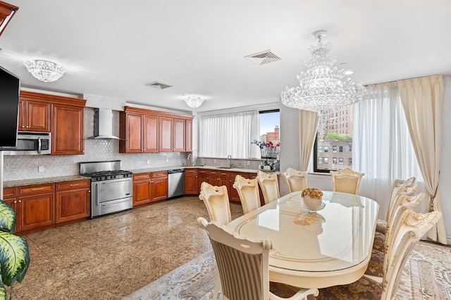 99-31 66th Ave Unit 7-B, New York City, NY 11374 - dining area featuring granite tiled floors and a chandelier