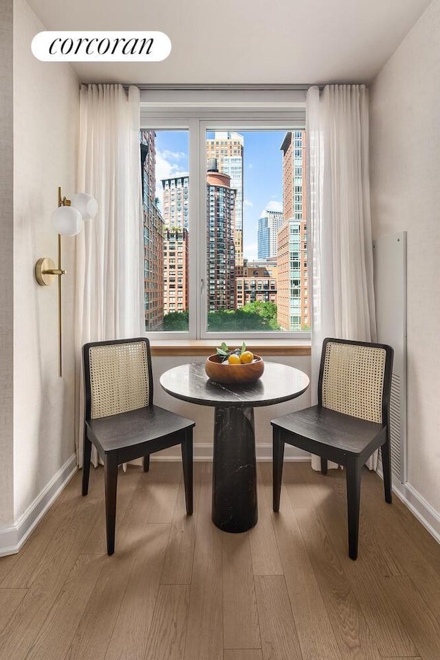 20 River Ter Unit 18Q, New York City, NY 10282 - living area featuring wood finished floors and a view of city