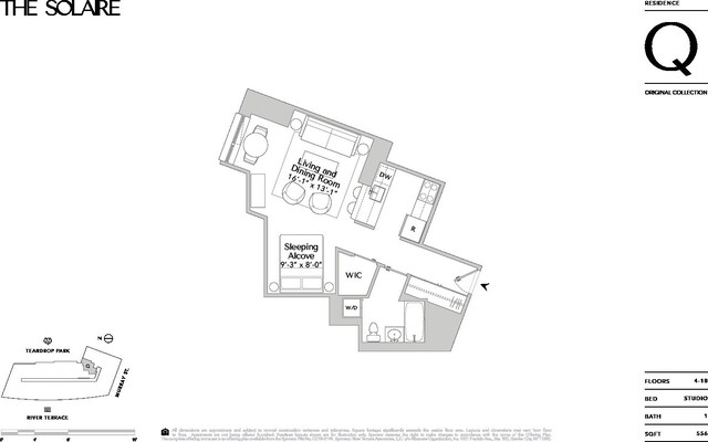 20 River Ter Unit 18Q, New York City, NY 10282 - view of property floor plan