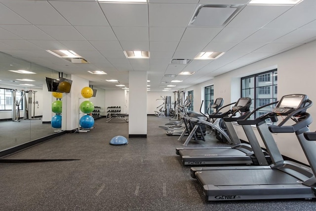 27-21 44th Dr Unit 1601, New York City, NY 11101 - gym with a drop ceiling