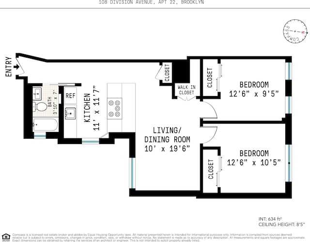 108 Division Ave Unit 22, New York City, NY 11211 - view of room layout