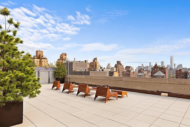 257 W 17th St Unit 2B, New York City, NY 10011 - view of patio with a view of skyline