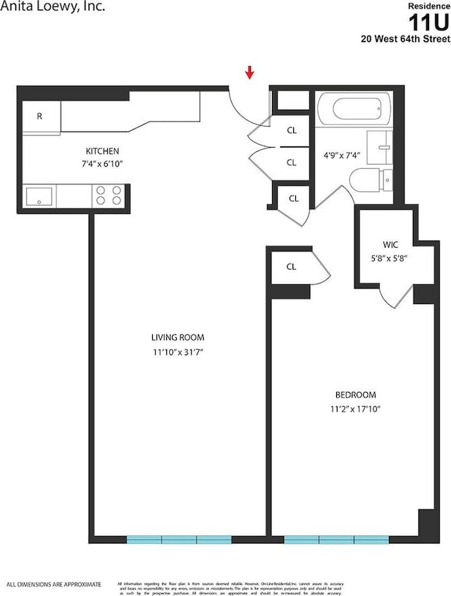 20 W 64th St Unit 11U, New York City, NY 10023 - view of home floor plan