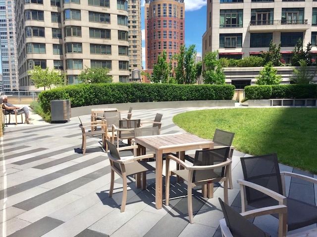 20 W 64th St Unit 11U, New York City, NY 10023 - view of patio / terrace with outdoor dining space and a view of city
