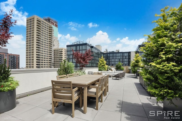 111 Montgomery St Unit 1N, New York City, NY 11225 - view of patio with outdoor dining space and a view of city