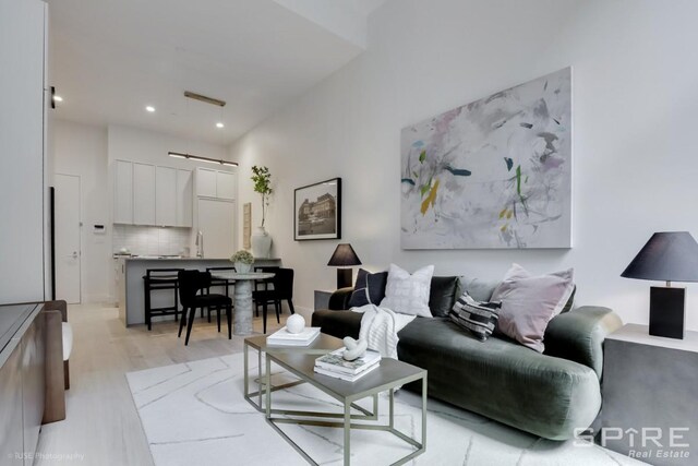111 Montgomery St Unit 1N, New York City, NY 11225 - living area featuring light wood-style flooring and recessed lighting