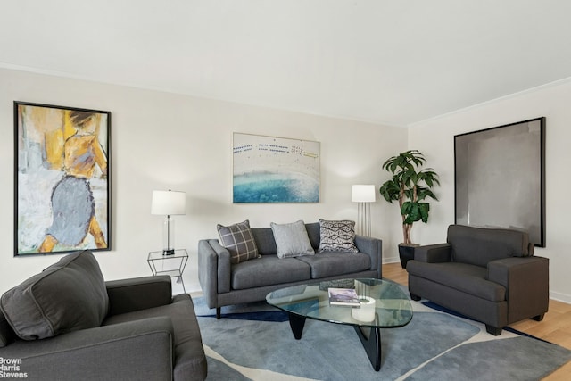 130 8th Ave Unit 6E, New York City, NY 11215 - living room with wood finished floors and ornamental molding