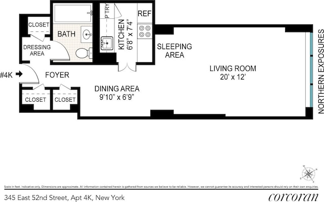 345 E 52nd St Unit 4K, New York City, NY 10022 - view of home floor plan