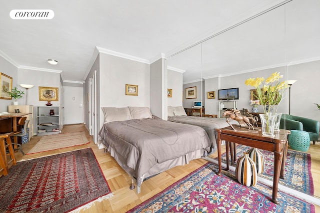 345 E 52nd St Unit 4K, New York City, NY 10022 - bedroom featuring crown molding